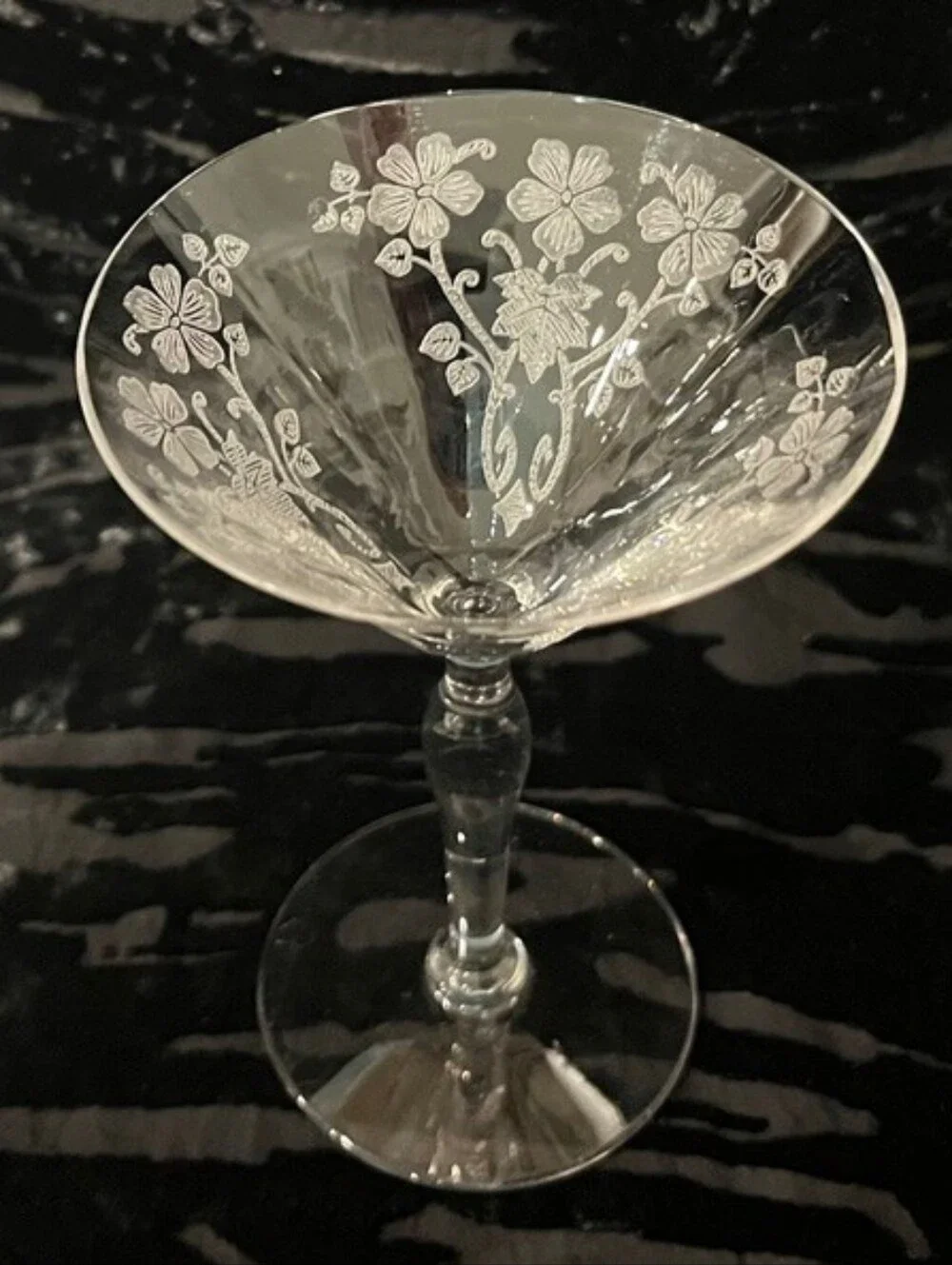Morgantown Baden Crystal Etched Liquor‎ Cocktail Vintage Art Deco Depression Era